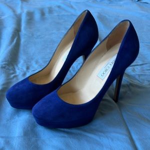 Blue Suede Jimmy Choo Heels Size 38